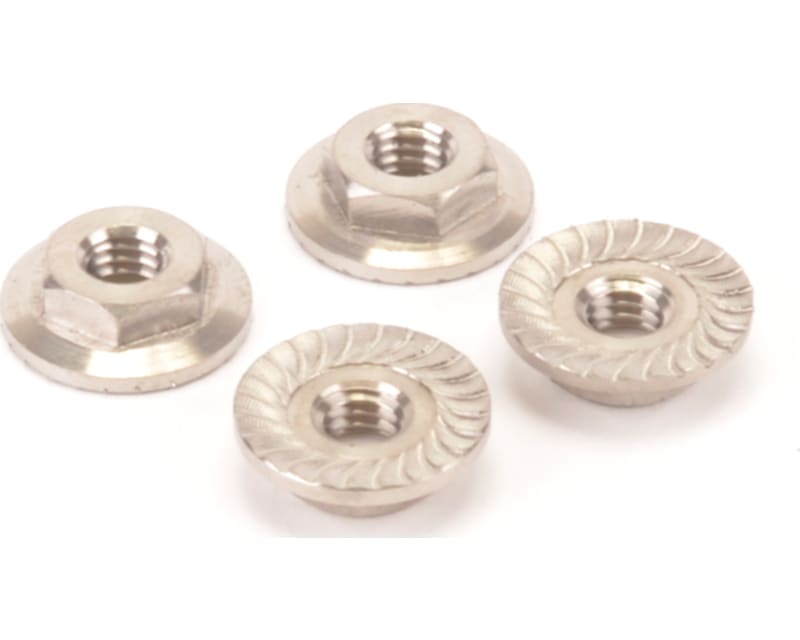 Titanium Low Profile M4 Serrated Nut pk4