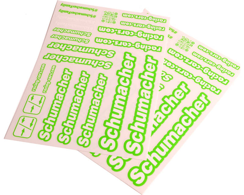 Tap to zoom Schumacher Decal Sheet - Neon Green - Pk2