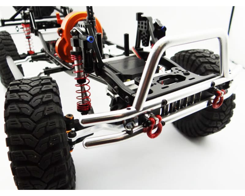 Tubular Front Bumper with Winch & Light Mount.