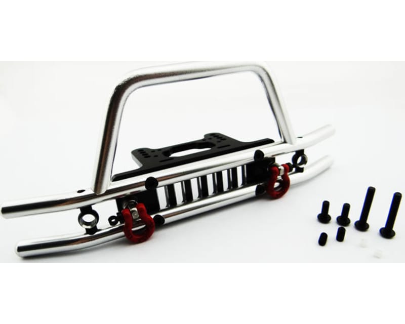 Tubular Front Bumper with Winch & Light Mount.