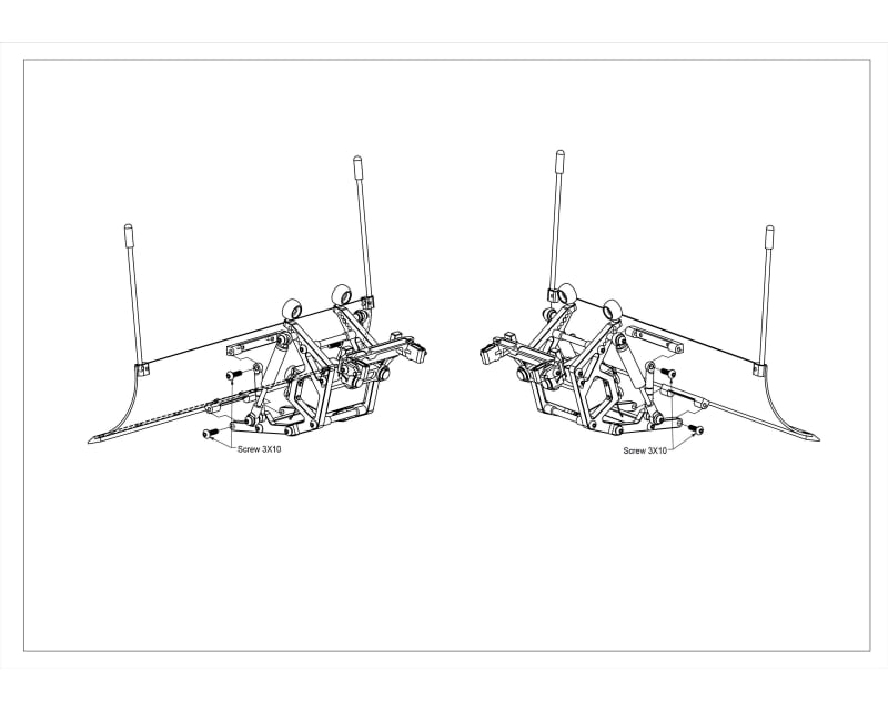 Silver Aluminum Snow Plow Kit Axial Scx10 Scx10 Ii