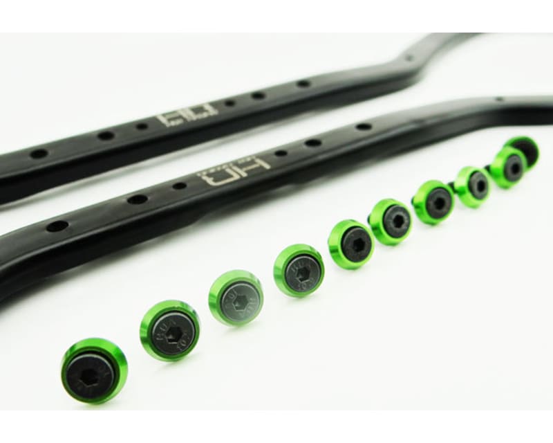 discontinued Black & Green Steel Chassis Frame Rails Axial Scx10