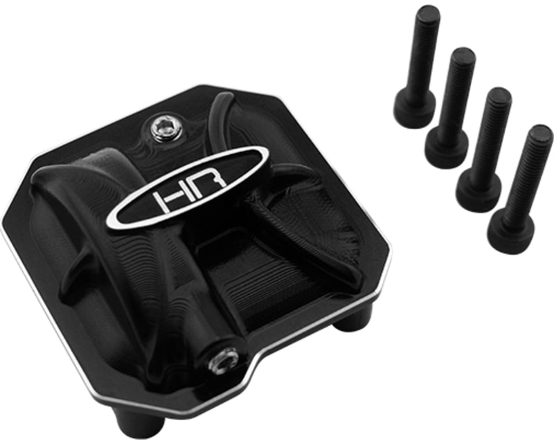 Aluminum Ar44 Axle Diff Covers (Black) - Axial Scx 2
