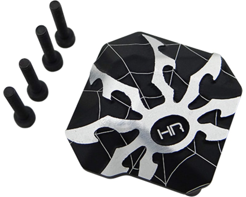 Aluminum Ar44 Axle Diff Spider Covers (Black) - Axial Scx 2