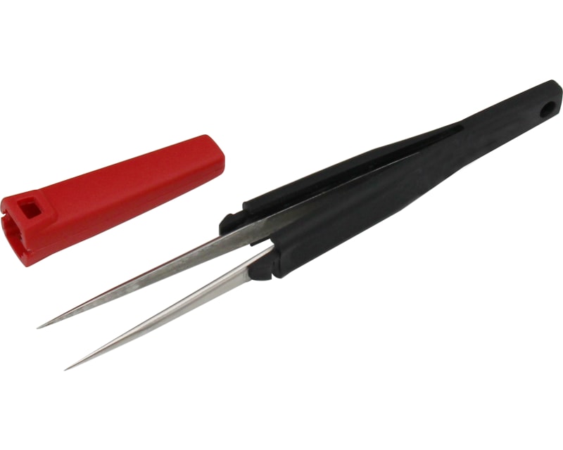 Long progressive fine point Tweezers rubber grip