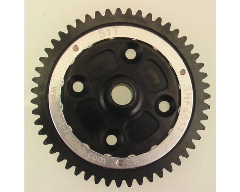 Silver lightweight spur gear 51t