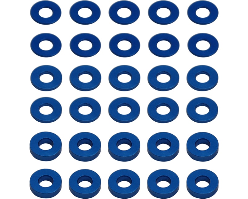 7.8x3mm Aluminum Bulkhead Washer (30) Blue photo
