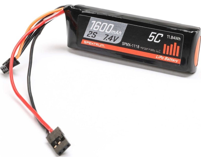 7.4V 1600mAh 2S 5C Receiver LiPo Battery