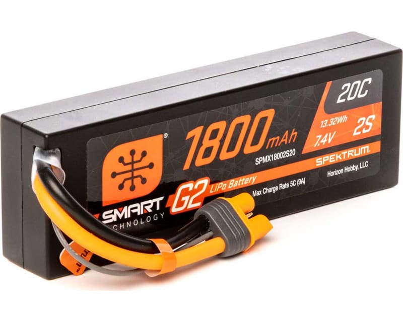 1800mah 2s 7.4v Smart G2 LiPo 20c Hard Case; Ic3