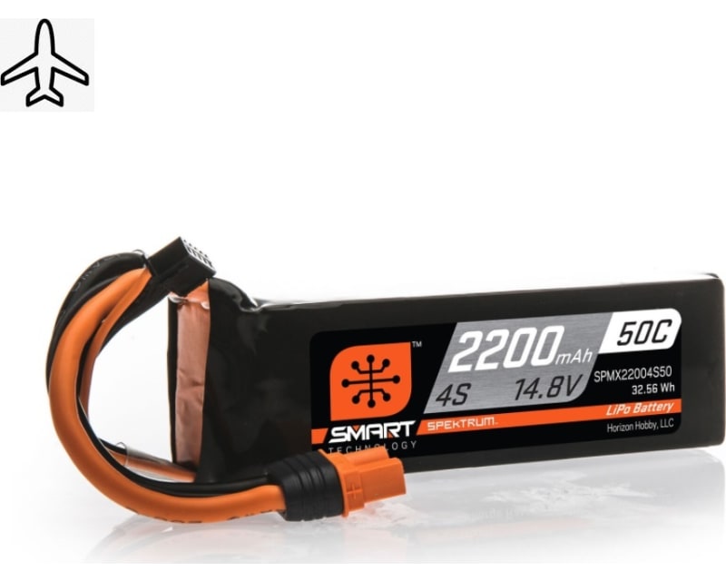 2200mAh 4S 14.8V 50C Smart LiPo Battery; IC3