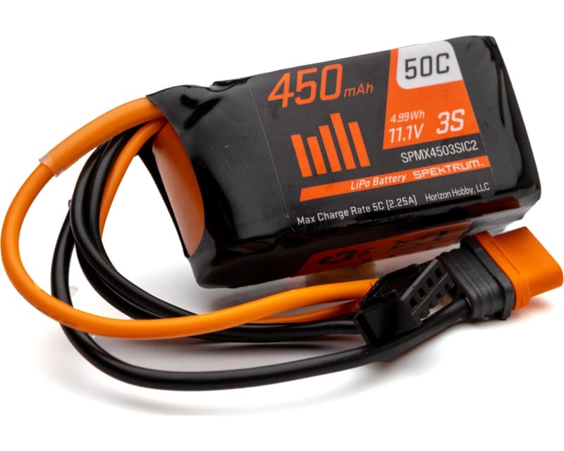 450mAh 3S 11.1V 50C LiPo Battery; IC2