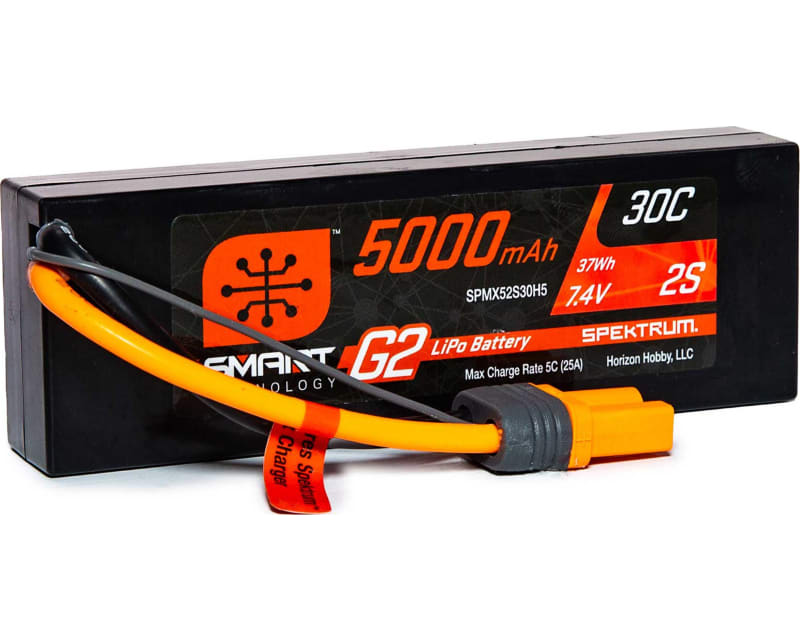 5000mAh 2S 7.4V Smart G2 LiPo 30C Hard Case; IC5
