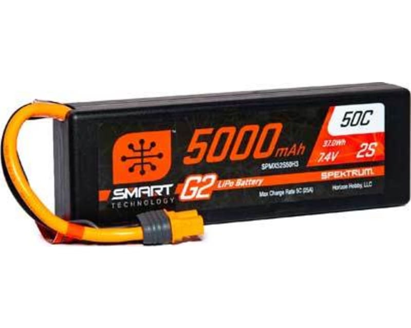 5000mah 2s 7.4v Smart G2 LiPo 50c Hard Case; Ic3