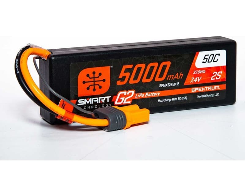 5000mah 2s 7.4v Smart G2 LiPo 50c Hard Case; Ic5 photo