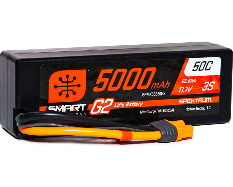 5000mAh 3S 11.1V Smart G2 LiPo 50C Hard Case; IC3