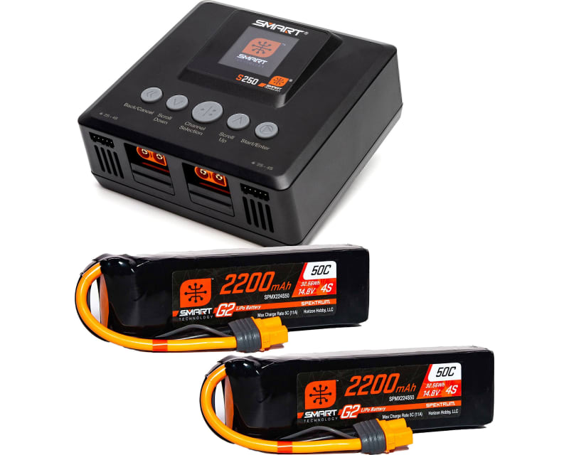 SmartPowerstage4SAirBundle:(2)G22200mAh4S50CLiPoIC3 & S250Charge