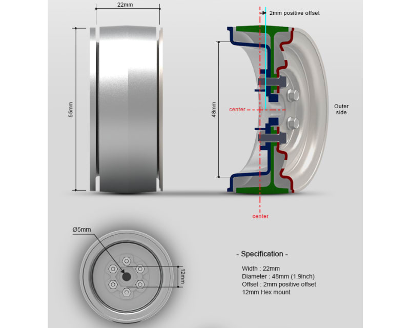 1.9 Sr03 Beadlock Wheels Gloss White 2