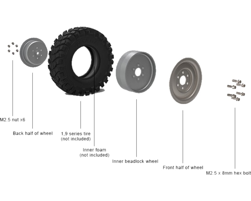 1.9 Sr03 Beadlock Wheels Gloss White 2