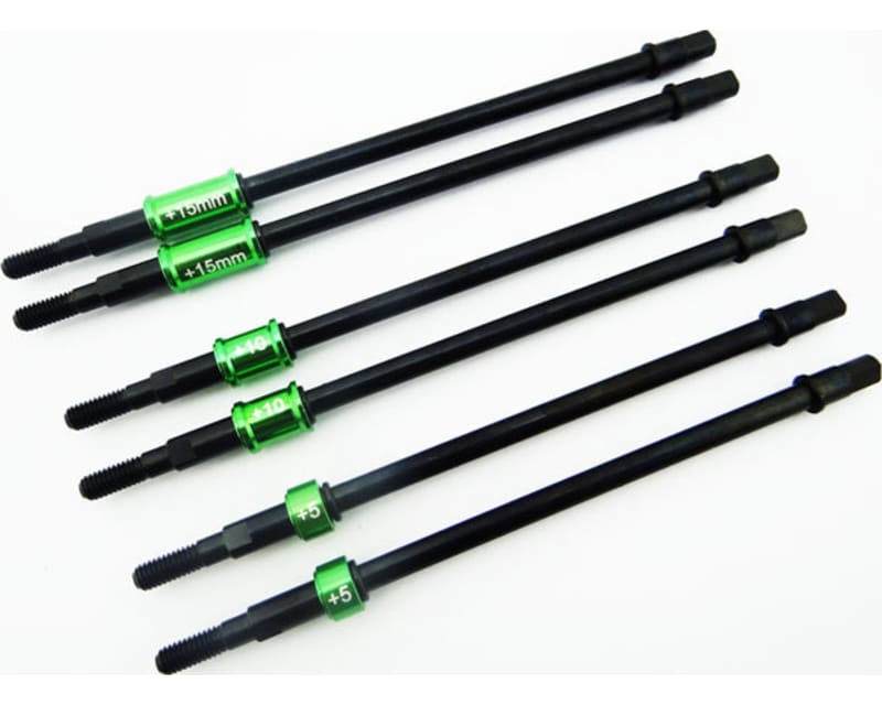 Tap to zoom discontinued Wide Rear Axle Set +5mm +10mm +15mm (3pr) - Axial S