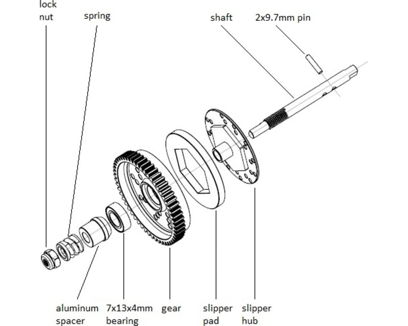 54t Slipper Kit & Steel Spur Gear Tra Sla 4x4 Sta 4x4