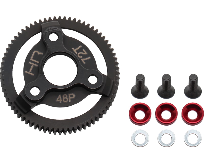 Hardened Steel Spur Gear (72t 48p)(Red) - TRA