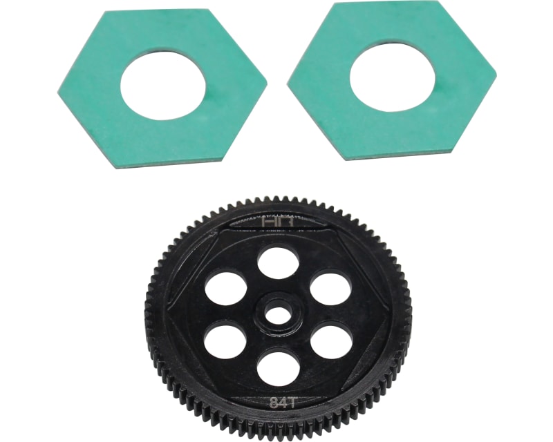 Steel Spur Gear & Slipper Pads 48p 84t: 22S