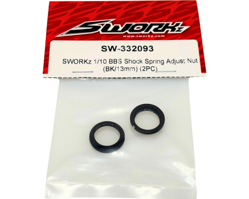Tap to zoom 1/10 BBS Shock Spring Adjust Nut (BK/13mm) (2PC)