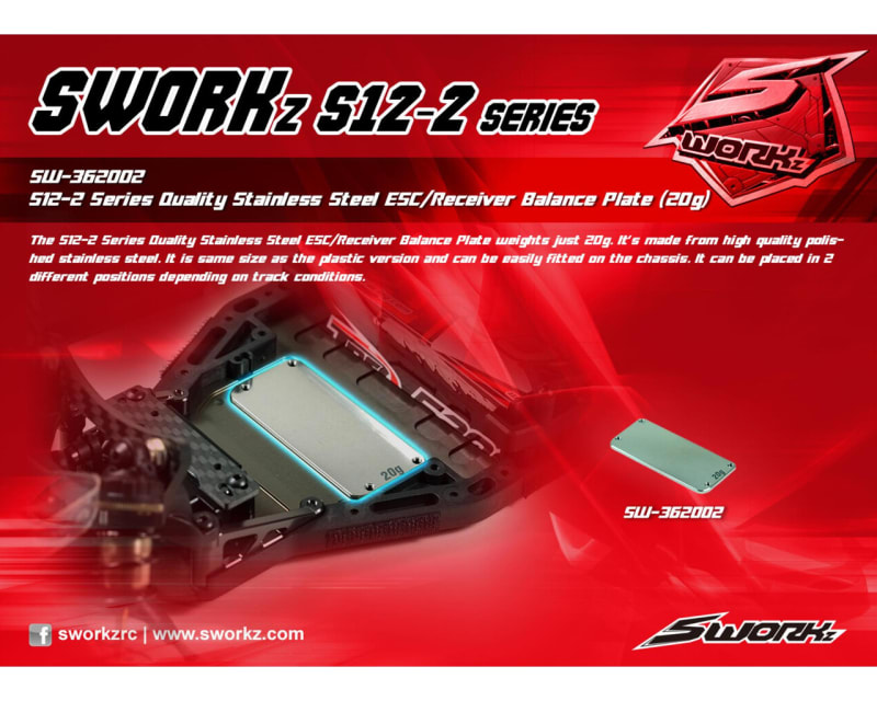 Tap to zoom Quality Stainless ESC/Receiver Balance Plate (20g)