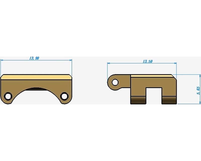 Brass Rear Axle Truss Upper Link Mount SCX 24