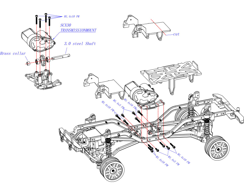 Tap to zoom SCX30 transmission adapter mount for the SCX24