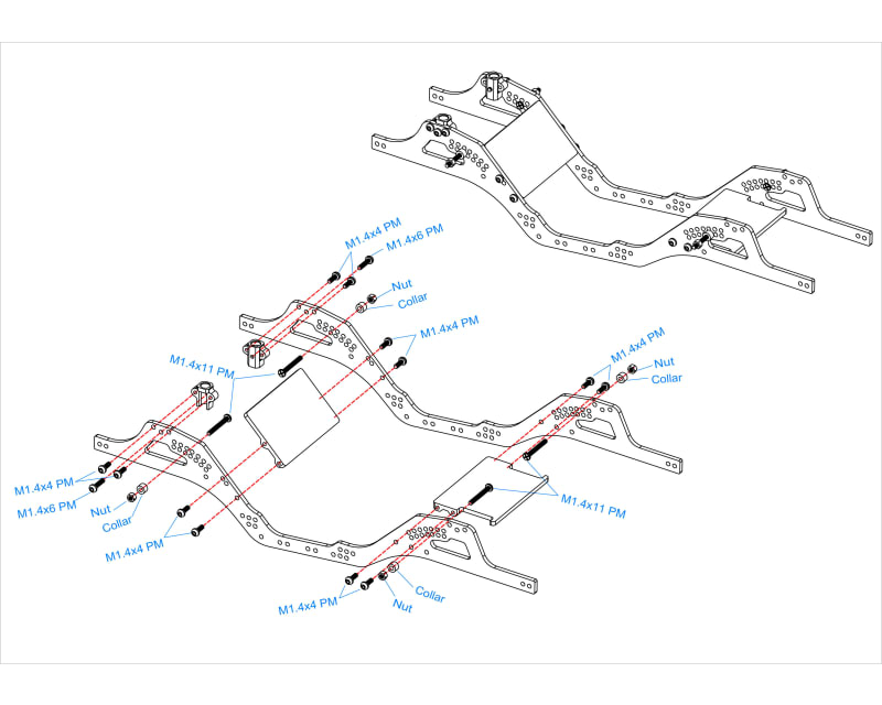 LCG Graphite Angled Chassis Kit SCX24