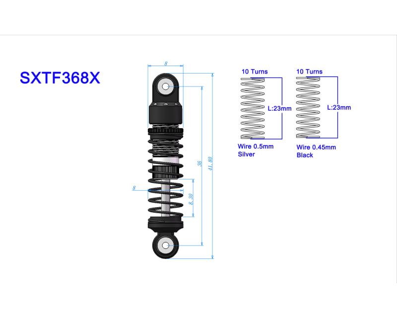 Aluminum Threaded Big Bore Oil Shocks - Scx24