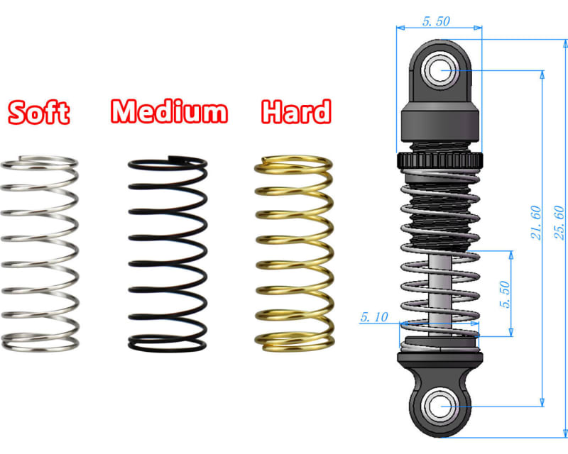 Tap to zoom Adjustable Dampers (4) 21.5mm fits Axial SCX30