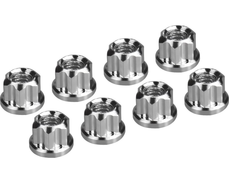 Silver Aluminum M2 Flanged Wheel Nuts SCX30