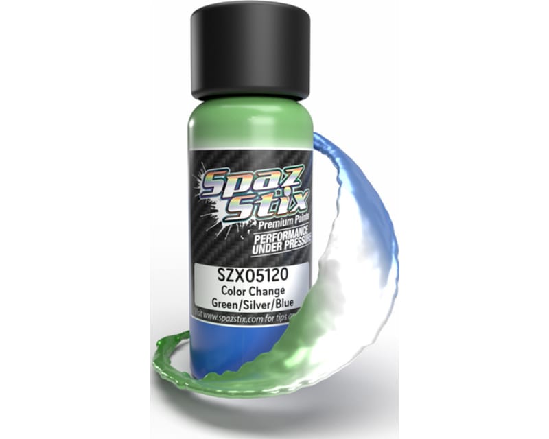 Color Change Airbrush Paint, Green/Silver/Blue, 2oz Bottle