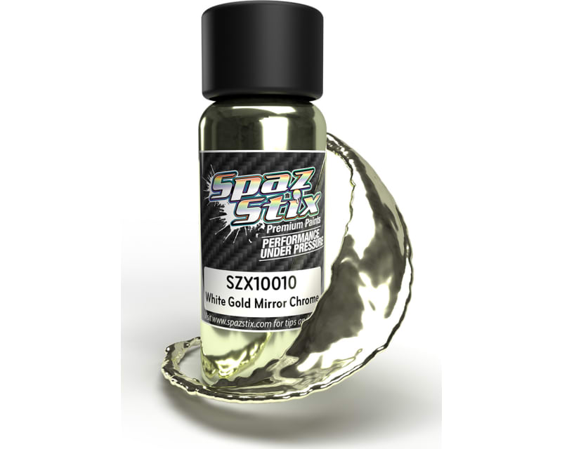 White Gold Mirror Chrome Airbrush Ready Paint 2oz Bottle
