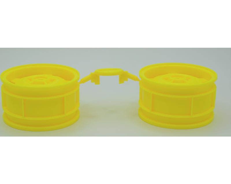 Rear Buggy Wheels: Tt-02b Fluorescent Yellow (2 Pieces)