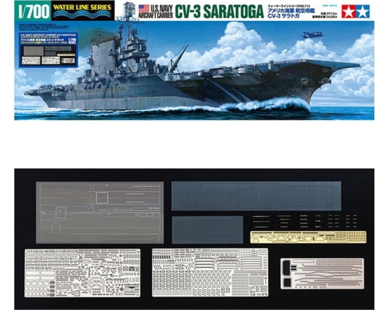 Us Carrier Cv-3 Saratoga 1:700 Scale Plastic Model Kit