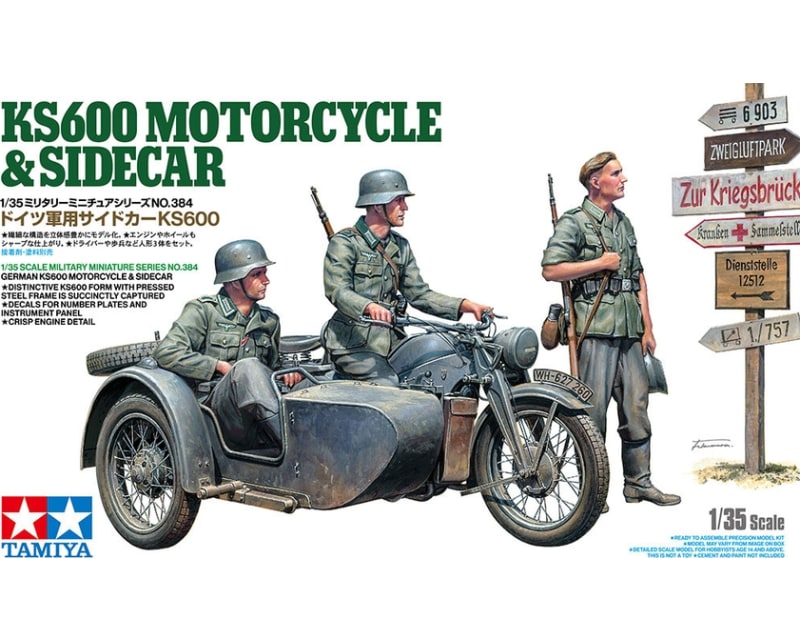 1/35 German KS600 Motorcycle & Sidecar Plastic Model Kit