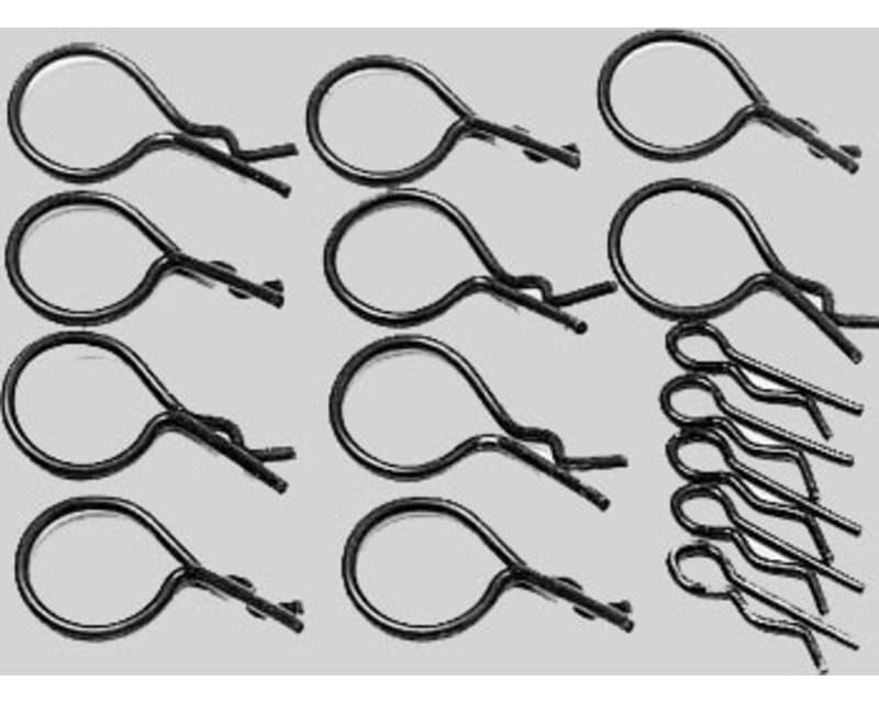 Black bent Body Clips 22.3mm long .89mm wire (8)