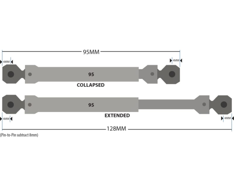 RC Steel Prop Shaft Carbon 95mm CR-01 CC-02