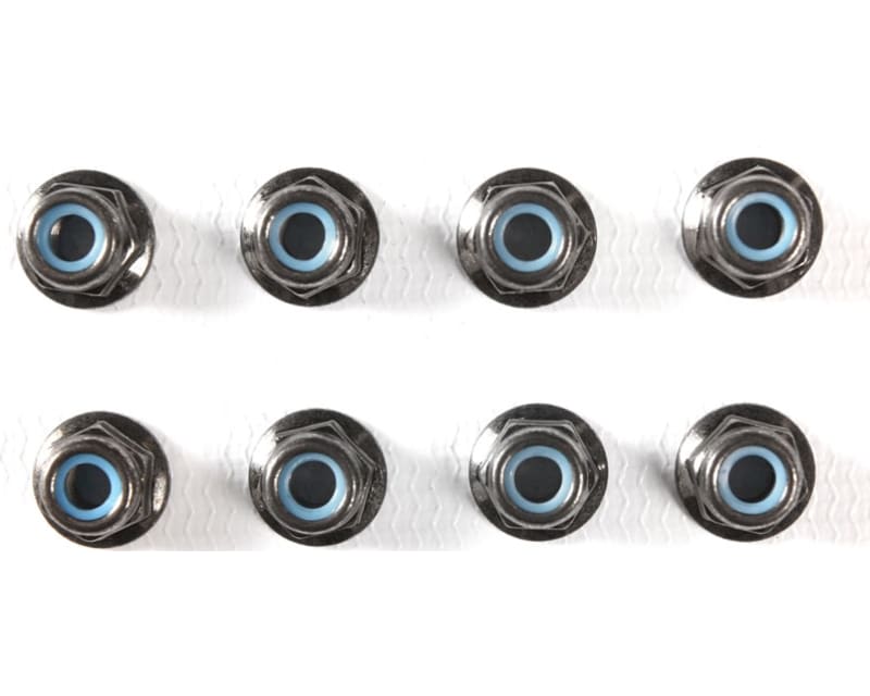 4mm Flange Lock Nut Black / 8p