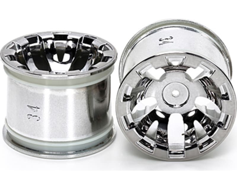Tap to zoom T3-01 Wheels for Rear Wide Pin Spike Tires Chrome Plated 2 Piece