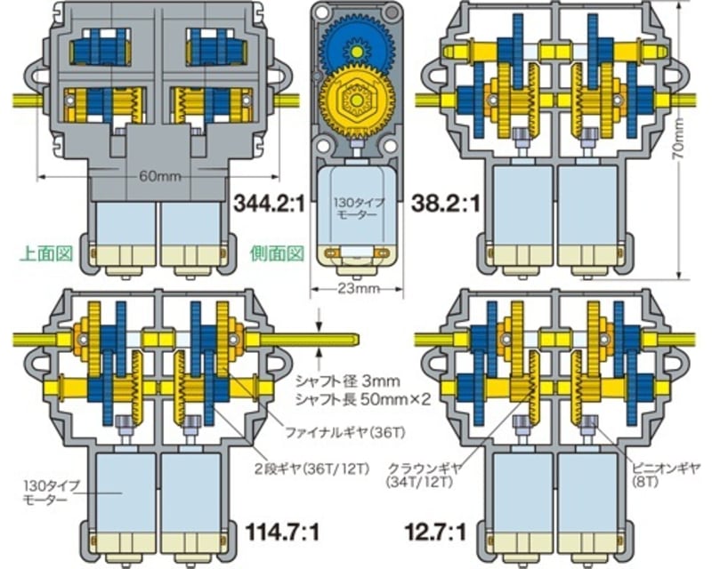 Double Gearbox L/R Independ 4-Speed