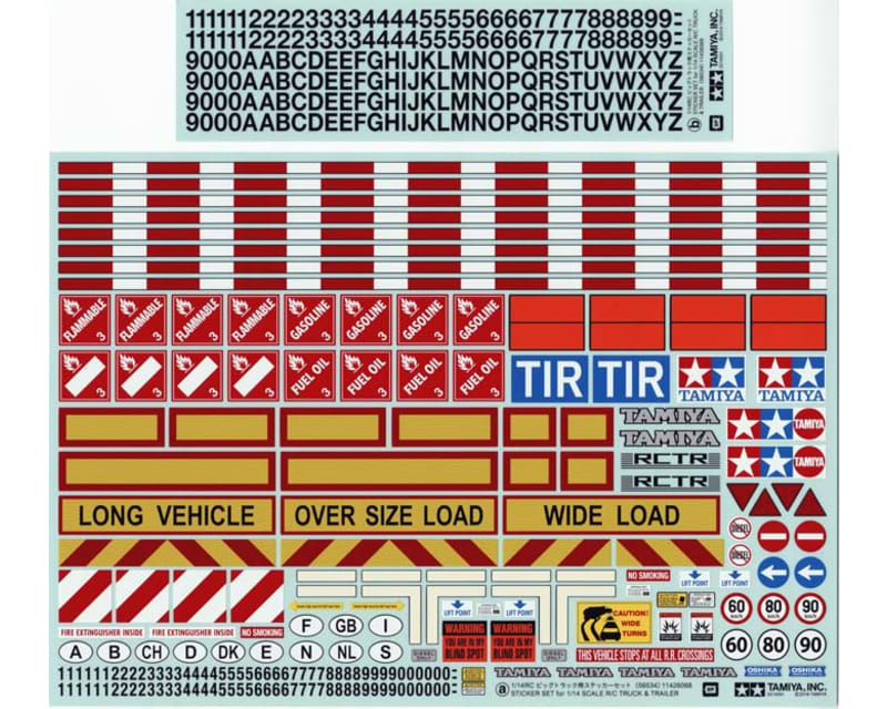 Sticker Set 1/14 Tractor Truck