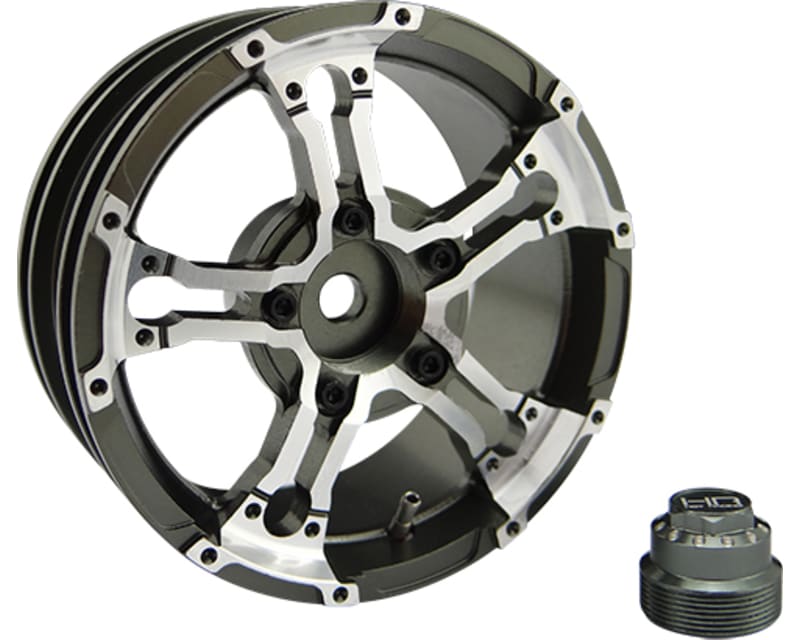 1.9 Inch Aluminum Truck Wheels 26mm Grey 12mm Hex