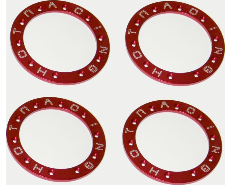 Aluminum Bead-Lock Ring (4)(Red) - Tamiya CR-01