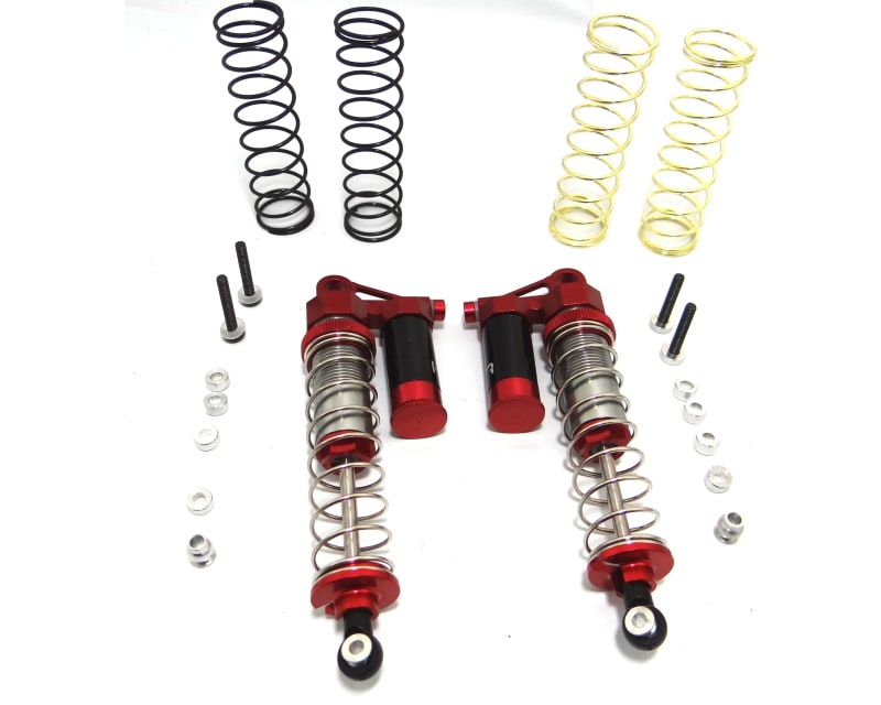 discontinued Adjustable Aluminum Piggyback Shocks 100mm (Red)