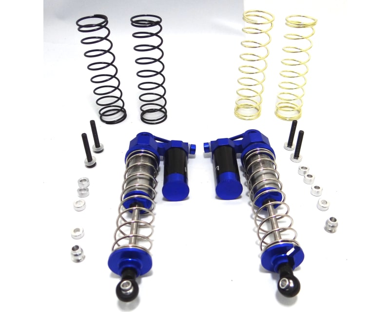 discontinued Adjustable Aluminum Piggyback Shocks 100mm (Blue)