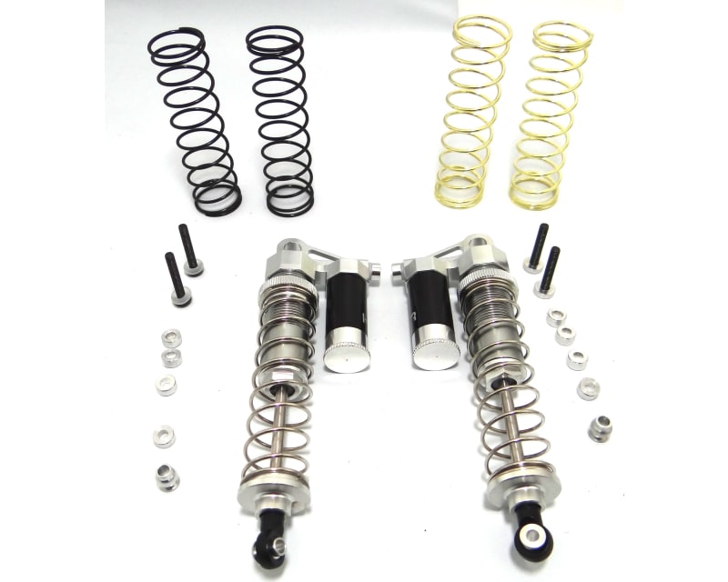 discontinued Adjustable Aluminum Piggyback Shocks 100mm (Silver)